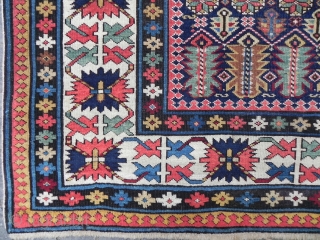 Fine Antique Caucasian Chi Chi Runner, 3.11x9.10 ft (120x305 cm), mid 19th Century, beautiful saturated colors, very tight weave, good condition. RugSpecialist.com           