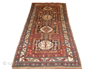 shirvan baku long rug. 19th century. as found, untouched, virgin, not restored, not washed, dusty                  