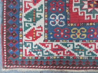 An Exceptional and Delightful Antique Caucasian Kazak rug, 3.8 x 6.3 ft, 19th Century. I perfectly understand those who dont feel comfortable making decisions over digital images or any potential buyer who  ...
