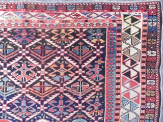 An Antique Caucasian Shirvan Rug, 4.3 x 6.1 ft, late 19th Century, good condition, not washed, not restored.               