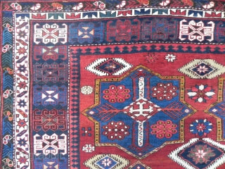 Large Antique Caucasian Shirvan Kuba Rug, 8.5 x 4.5 ft (260x137cm), full pile, late 19th Century.                 