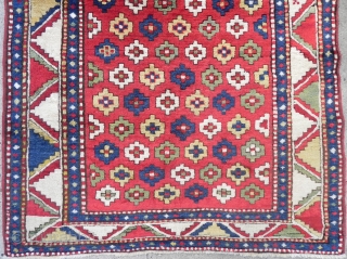 Antique Caucasian Fachralo Kazak Prayer Rug, Dated 1328 (1910 AD),  A top of the shelf collector`s rug in German condition.            