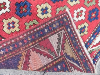 Antique Caucasian Fachralo Kazak Prayer Rug, Dated 1328 (1910 AD),  A top of the shelf collector`s rug in German condition.            