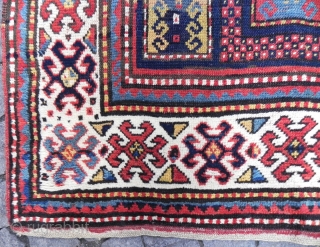 Caucasian Karachov Kazak Rug, 215x123 cm, very good condition, late 19th century.                     