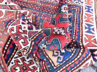 Caucasian Karachov Kazak Rug, 215x123 cm, very good condition, late 19th century.                     