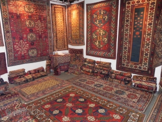 Caucasian Shahsavan long rug, 3.7 x 9.4 ft, as found, mid 19th Century                    