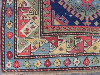 An East Caucasian Runner, 274x105cm (8.9x3.4), Good Condition and splendid colors.                      
