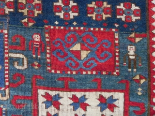 A Splendid Caucasian Karachov Kazak Rug, 233x178 cm, 19th Century, good condition.                     