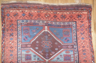 East Anatolian Kurdish Rug, 5.11 x 3.7 ft, 19th Century, as found, needs some restoration in the centre of the field. www.RugSpecialist.com           