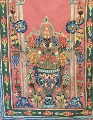 Beautiful 19th cent. embroidered wool appliqué Banya Luka wall hanging .
Over all in good condition ,some old mendings.Cm 115x180              