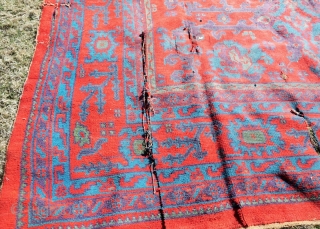 Antique Ushack Carpet for restoration. Dragons. Size: 13'X17'  396x520 cm
                      