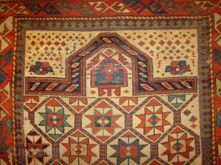 Caucasian Prayer Rug. Size: 3'x5'7"                            