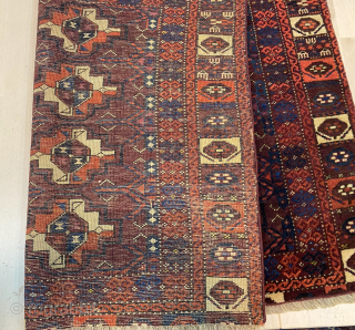 Antique Turkmen Arabaci -Cm 0.95 X 0.70- 19Th Century Fragment - Natural colors 
Silk & Wool

                 