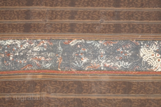 Tapis inuh ceremonial ship cloth, used for princess ceremonial occasion such as weeding birth of death ceremony, pesisir / paminggir people Lampung region southen Sumatra Indonesia, 18 - 19th century. Cloth is  ...