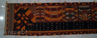 #rb005 a very large Palepai ceremonial (Ship cloth) from Lampung south Sumatra Indonesia, late 19th century supplementary weft weaving, home spun cotton, silk silver wrapped thread and natural dyes, good condition no  ...