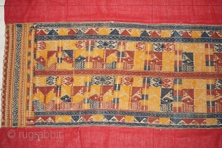 #rb014 a very large Palepai ceremonial (Ship cloth) from Lampung south Sumatra Indonesia, rare with band of wayang / human motif, late 19th century supplementary weft weaving, home spun cotton, silk silver  ...