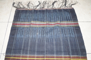 #RB 039 Batak Ulos Sibolang ceremonial shoulder cloth, early 20th century Batak people Sumatra Indonesia, cotton ikat natural dyes supplementary weft weave, good condition size:  265 cm x 85 cm  