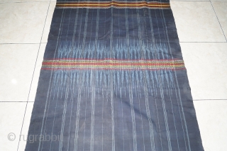 #RB 039 Batak Ulos Sibolang ceremonial shoulder cloth, early 20th century Batak people Sumatra Indonesia, cotton ikat natural dyes supplementary weft weave, good condition size:  265 cm x 85 cm  