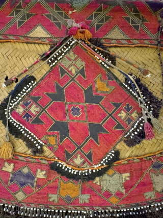 A beautiful and rather rare silk embroidered Phulkari ceremonial fan Central Asia . Dating to early 1900’s, Pulkari textiles were made in the border region of Afghanistan and Pakistan and likely in  ...