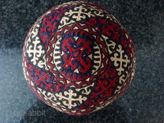 An exceptional and rare antique silk embroidered Yomud / Yomut tribe Turkoman / Turkmen hat.  There is a distinctive beauty to a good Turkoman embroidery that is unlike that of their  ...