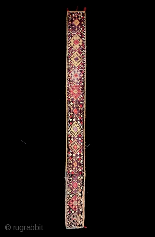 An exceptional antique Uzbek silk chain-stitched belt dating to the 19th century and possibly from shahrisabz region of Uzbekistan. The beauty of this piece really needs to be seen in person to  ...