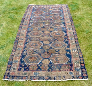 Worn but still beautiful Jaff Kurdish rug from northwest Persia. Good natural colours, condition as shown.                 