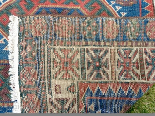 Worn but still beautiful Jaff Kurdish rug from northwest Persia. Good natural colours, condition as shown.                 