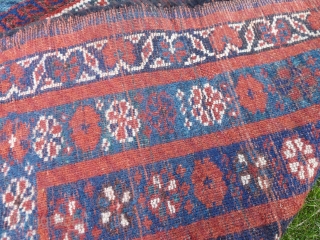 A striking Kurdish rug in good condition and with all natural colours, 220 x 130cm.                  