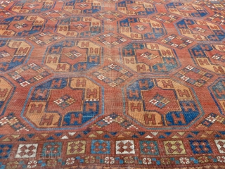 An early Ersari long carpet. 302 x 185cm. This carpet is part of a small group of extant pieces that appears to have been woven in the Amu Darya oases before the  ...