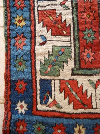 An early Shulaver or South Caucasian rug 260 x 99 cm, with wonderful bright, clear colours. Mixed wool and cotton wefts. Quite a lot of wear as you can see, but still  ...