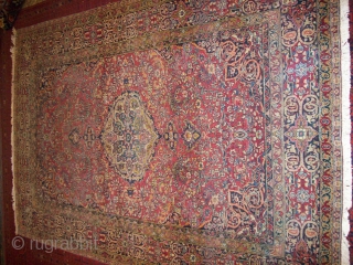 Persian Isfahan "Ahmed" Over 100 years low pile no repair except new fringes almost 4 * 7 ft               