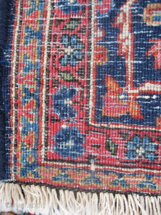 Kashan rug, 4' 3" X 7' 2", probably circa 1920-1930.  Scarce ivory ground.  Even low to slightly better pile all over.  My restorer added new edge wrapping and other  ...