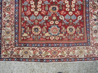 Sultanabad rug, 4' 2" x 6' 9".  Probably circa 1930's or 1940's is my best guess.  Overall very nice condition.  Ends and sides are 100% intact and nicely secured.  ...