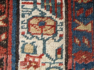 Kurd Bidjar Runner, 3' 2" x 14' 4" overall.  Width varies to maximum of about 3' 4".  Wool-on-wool construction. Probably late 19th or early 20th century.  Edges and ends  ...