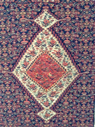 Senneh kilim, Nortwest Iran. 46 x 75". Circa 1900.                        