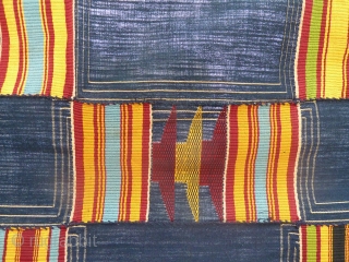 Ghana, ashanti people, "kente" textile, good condition, c. 1970, 285 x 178 cm                    