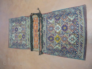 2'X4.5' Antique Hand Made PERSIAN Soumak Wool Rug Double Saddle Bag Tobreh Nice
Up for sale is a nice 
 Antique
Persian 
Saddle Bag 
Hand Made Rug.
Soumak Weave
The approximate overall size 24" X 54"  ...