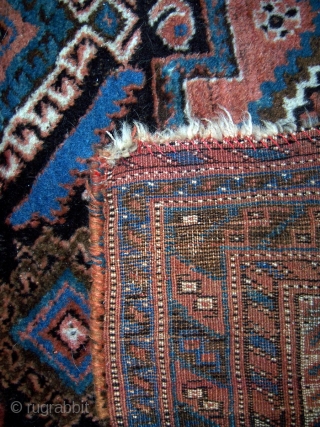 Afshar, 48" x 62".  Circa 1900.  Wool foundation, all natural dyes.  Good condition with good pile.  Some minor oxidation.  Very loose drawing.  Ends missing a few  ...