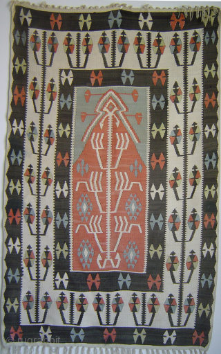 Silk Tree of Life prayer kilim, Anatolia, probably Kaiseri, 85 x 138 cm. -- Ex John Collins. USD 1,100.-
johnbatki@gmail.com              