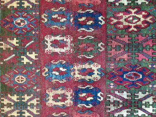 Antique 19th century Rabat Moroccan carpet fragment, 197 x 117 cm. Two ends of a carpet sewn together. USD 900.- johnbatki@gmail.com            