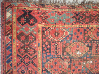 Antique 19th century Beshir small rug with stacked Guls, great greens. 130 x 185 cm. 51 x 73 in.   USD 850 plus shipping. Please check out my other antique Central  ...