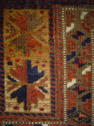 detail, antique baluch prayer rug, 3 Trees on Camel Field, 78 x 130 cm.  luscious wool in shades of caramel and cafe au lait. USD 1350.- includes shipping in U.S.   ...