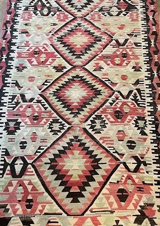 Anatolian Kilim, Early 20th Century, 4' 3" x 10'                        