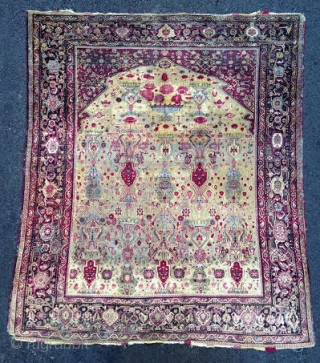 Indian Silk Rug, 3' 8" x 4' 3", Mid 19th Century
                      