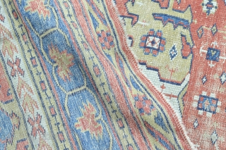 Wonderful and rare oversized West Anatolian wool on wool foundation antique rug made around 1890-1910 period 
Some spots of wear and slightly wear area due his age complete untouched condition Beautiful colours  ...