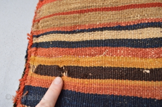 Beutiful Strong all vegetal colors , Full pile Kurdish Pillow 
with original back Good age 19th century 51 x41 centimeters.             