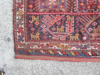 Rare antique Qasqai Confederacy bagfront. Unusual drawnig for this area. Just washed and ready for collection. size 81 x 63 cm. Fair priced          