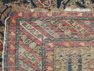 Beautyfull Antique Shirvan from the end of 19 th century.
Evenly low pile some places worn. but still good for decoration.
The colors are 100% natural dyed. Good Drawning and colors.
Size 143 x 99  ...