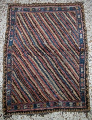 Persain Gabeh 
Central of Iran Bakhtiari Or Border of Ghashghai rigion
size 198cmx130cm wool pile on wool&cotton foundation.
no sides or ends missing
please ask for more close up images      