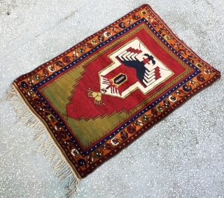 Unusual Anatolian yoruk prayer Rug Size:126x90Cm Circa 19th                         